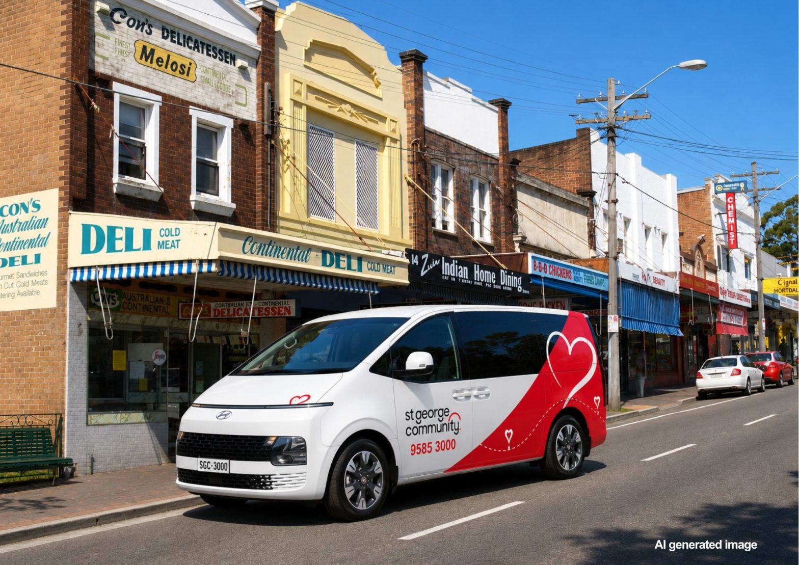 St George Community’s new wheelchair-accessible Hyundai Staria pictured in Mortdale
